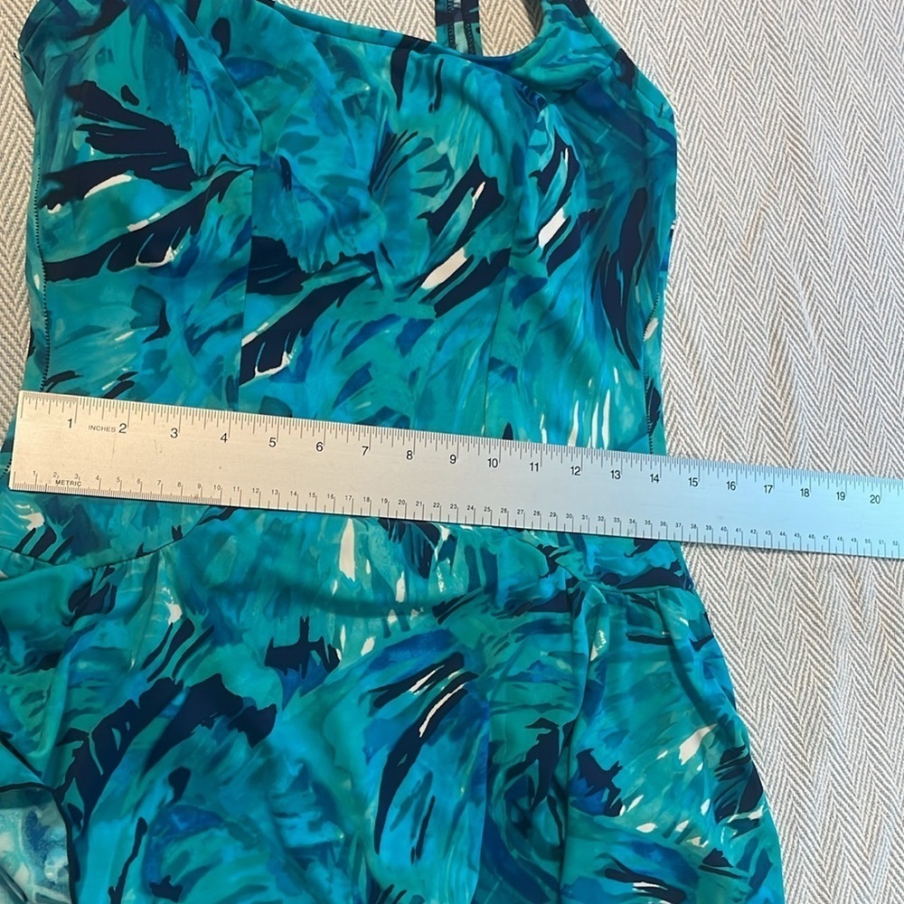 Blue Size 16 Women's Blue Patterned One Piece Swimsuit - Picture 10 of 11